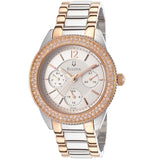 Buy Shop Bulova Crystal Collection Silver Dial Two Tone Steel Strap Watch for Women - 98N100 USA Online
