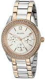 Buy Shop Bulova Crystal Collection Silver Dial Two Tone Steel Strap Watch for Women - 98N100 USA Online