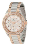 Buy Shop Bulova Crystal Collection Silver Dial Two Tone Steel Strap Watch for Women - 98N100 USA Online