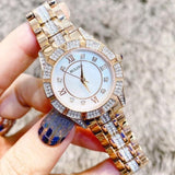 Buy Shop Bulova Crystal Mother of Pearl Dial Rose Gold Steel Strap Watch for Women - 98L197 USA Online
