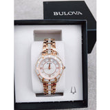 Buy Shop Bulova Crystal Mother of Pearl Dial Rose Gold Steel Strap Watch for Women - 98L197 USA Online