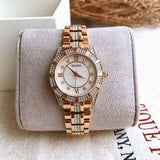 Buy Shop Bulova Crystal Mother of Pearl Dial Rose Gold Steel Strap Watch for Women - 98L197 USA Online