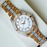 Buy Shop Bulova Crystal Mother of Pearl Dial Rose Gold Steel Strap Watch for Women - 98L197 USA Online
