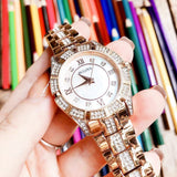 Buy Shop Bulova Crystal Mother of Pearl Dial Rose Gold Steel Strap Watch for Women - 98L197 USA Online