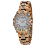 Buy Shop Bulova Crystal Mother of Pearl Dial Rose Gold Steel Strap Watch for Women - 98L197 USA Online