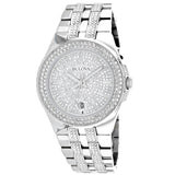 Buy Shop Bulova Crystal Pave Silver Dial Silver Steel Strap Watch for Men - 96B235 USA Online