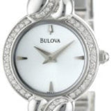 Buy Shop Bulova Crystal Pendant Silver Dial Silver Steel Strap Watch for Women - 96X111 USA Online