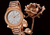 Buy Shop Bulova Crystal Silver Dial Rose Gold Steel Strap Watch for Women - 97N101 USA Online