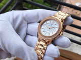 Buy Shop Bulova Crystal Silver Dial Rose Gold Steel Strap Watch for Women - 97N101 USA Online