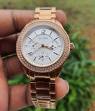 Buy Shop Bulova Crystal Silver Dial Rose Gold Steel Strap Watch for Women - 97N101 USA Online