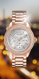 Buy Shop Bulova Crystal Silver Dial Rose Gold Steel Strap Watch for Women - 97N101 USA Online