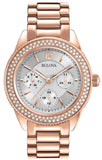 Buy Shop Bulova Crystal Silver Dial Rose Gold Steel Strap Watch for Women - 97N101 USA Online
