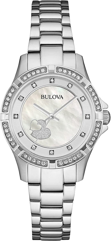 Buy Shop Bulova Crystal Silver Dial Silver Steel Strap Watch for Women - 96L226 USA Online