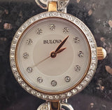 Buy Shop Bulova Crystals Mother of Pearl Dial Two Tone Steel Strap Watch for Women - 98X108 USA Online