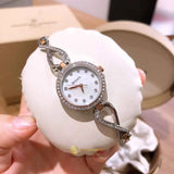 Buy Shop Bulova Crystals Mother of Pearl Dial Two Tone Steel Strap Watch for Women - 98X108 USA Online