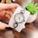 Buy Shop Bulova Crystals Quartz Mother of Pearl Dial Silver Steel Strap Watch for Women - 96X129 USA Online