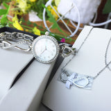 Buy Shop Bulova Crystals Quartz Mother of Pearl Dial Silver Steel Strap Watch for Women - 96X129 USA Online