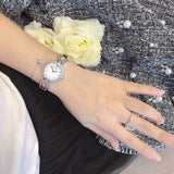 Buy Shop Bulova Crystals Quartz Mother of Pearl Dial Silver Steel Strap Watch for Women - 96X129 USA Online