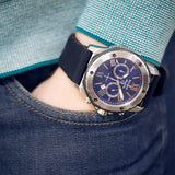 Buy Shop Bulova Marine Star Blue Dial Black Silicone Strap Watch for Men - 98B258 USA Online