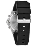 Buy Shop Bulova Marine Star Blue Dial Black Silicone Strap Watch for Men - 98B258 USA Online