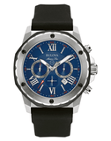 Buy Shop Bulova Marine Star Blue Dial Black Silicone Strap Watch for Men - 98B258 USA Online