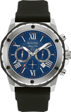 Buy Shop Bulova Marine Star Blue Dial Black Silicone Strap Watch for Men - 98B258 USA Online