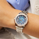 Buy Shop Bulova Marine Star Blue Dial Silver Steel Strap Watch for Women - 96R215 USA Online