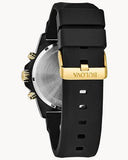 Buy Shop Bulova Marine Star Chronograph Black Dial Black Rubber Strap Watch for Men - 98B278 USA Online