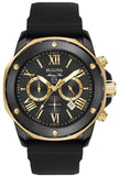 Buy Shop Bulova Marine Star Chronograph Black Dial Black Rubber Strap Watch for Men - 98B278 USA Online