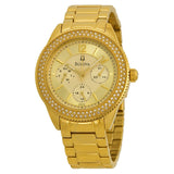 Buy Shop Bulova Multi Function Gold Dial Gold Steel Strap Watch for Women - 97N102 USA Online