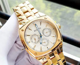 Buy Shop Bulova Multifunction White Dial Gold Steel Strap Watch for Men - 97C105 USA Online