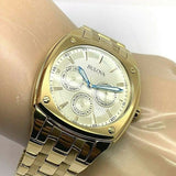Buy Shop Bulova Multifunction White Dial Gold Steel Strap Watch for Men - 97C105 USA Online