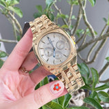 Buy Shop Bulova Multifunction White Dial Gold Steel Strap Watch for Men - 97C105 USA Online