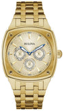 Buy Shop Bulova Multifunction White Dial Gold Steel Strap Watch for Men - 97C105 USA Online