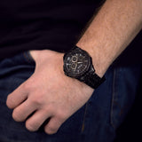Buy Shop Bulova Octova Chronograph Black Crystal Dial Black Steel Strap Watch for Men - 98C134 USA Online
