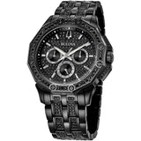 Buy Shop Bulova Octova Chronograph Black Crystal Dial Black Steel Strap Watch for Men - 98C134 USA Online