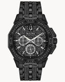 Buy Shop Bulova Octova Chronograph Black Crystal Dial Black Steel Strap Watch for Men - 98C134 USA Online