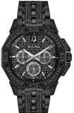 Buy Shop Bulova Octova Chronograph Black Crystal Dial Black Steel Strap Watch for Men - 98C134 USA Online