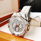 Buy Shop Bulova Octova Crystal Silver Dial Two Tone Steel Strap Watch for Men - 98C133 USA Online