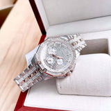 Buy Shop Bulova Octova Crystal Silver Dial Two Tone Steel Strap Watch for Men - 98C133 USA Online