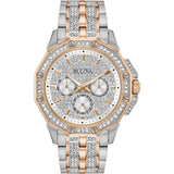 Buy Shop Bulova Octova Crystal Silver Dial Two Tone Steel Strap Watch for Men - 98C133 USA Online