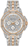 Buy Shop Bulova Octova Crystal Silver Dial Two Tone Steel Strap Watch for Men - 98C133 USA Online