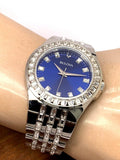 Buy Shop Bulova Phantom Baguette Crystal Blue Dial Silver Steel Strap Watch for Men - 96A254 USA Online