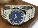 Buy Shop Bulova Phantom Baguette Crystal Blue Dial Silver Steel Strap Watch for Men - 96A254 USA Online