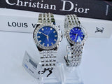 Buy Shop Bulova Phantom Baguette Crystal Blue Dial Silver Steel Strap Watch for Men - 96A254 USA Online