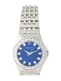 Buy Shop Bulova Phantom Baguette Crystal Blue Dial Silver Steel Strap Watch for Men - 96A254 USA Online