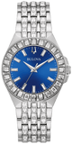 Buy Shop Bulova Phantom Baguette Crystal Blue Dial Silver Steel Strap Watch for Men - 96A254 USA Online