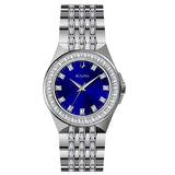 Buy Shop Bulova Phantom Baguette Crystal Blue Dial Silver Steel Strap Watch for Men - 96A254 USA Online