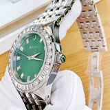 Buy Shop Bulova Phantom Classic Baguette Green Dial Silver Steel Strap Watch for Men - 96A253 USA Online