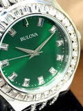 Buy Shop Bulova Phantom Classic Baguette Green Dial Silver Steel Strap Watch for Men - 96A253 USA Online